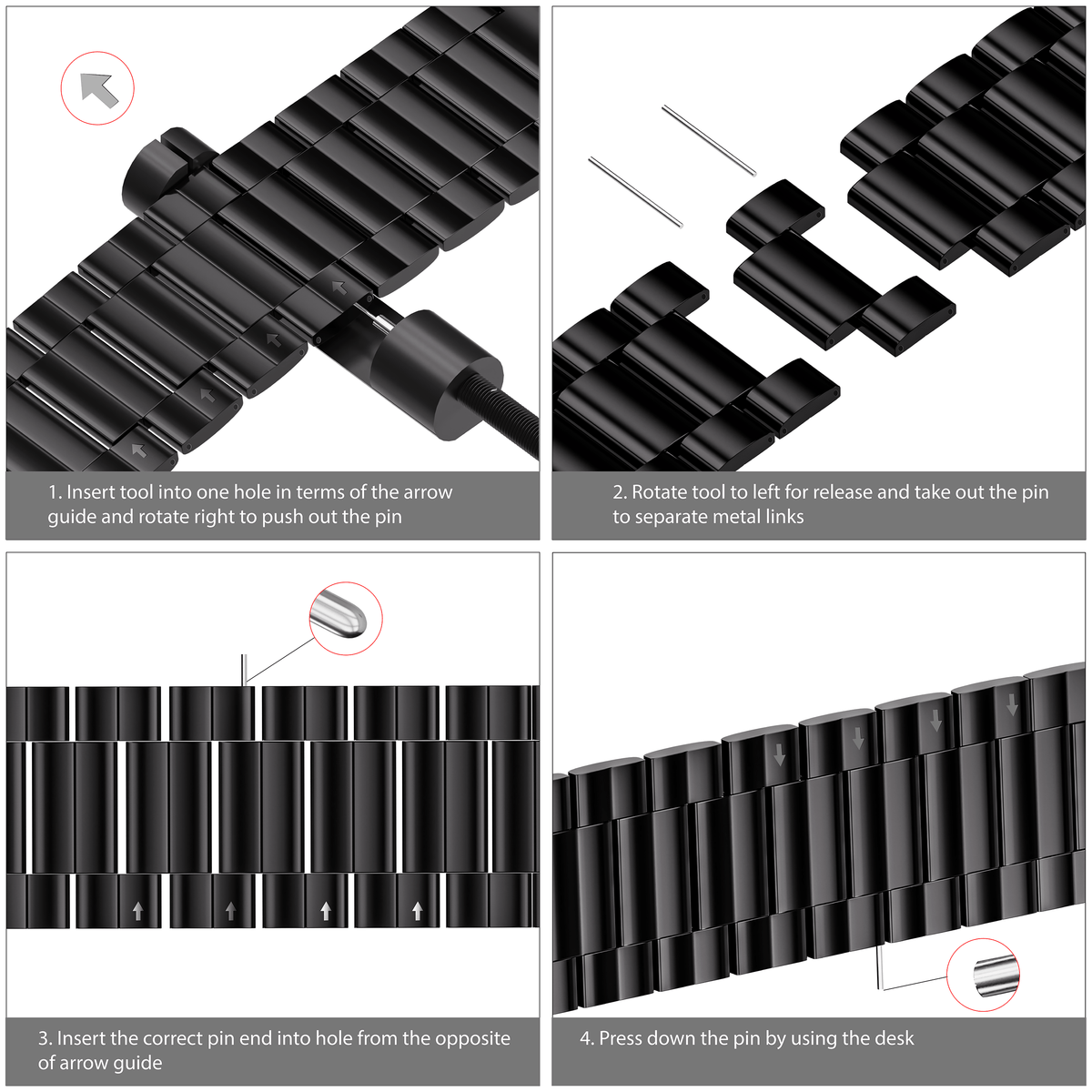 Three Link Apple Strap - Black