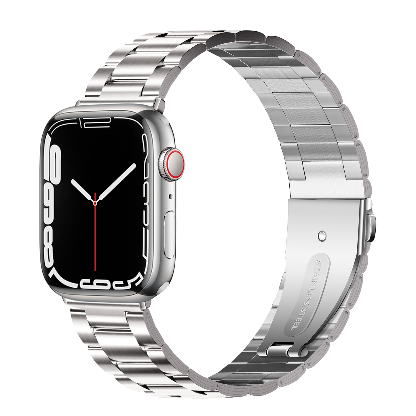 Three Link Apple Strap - Silver