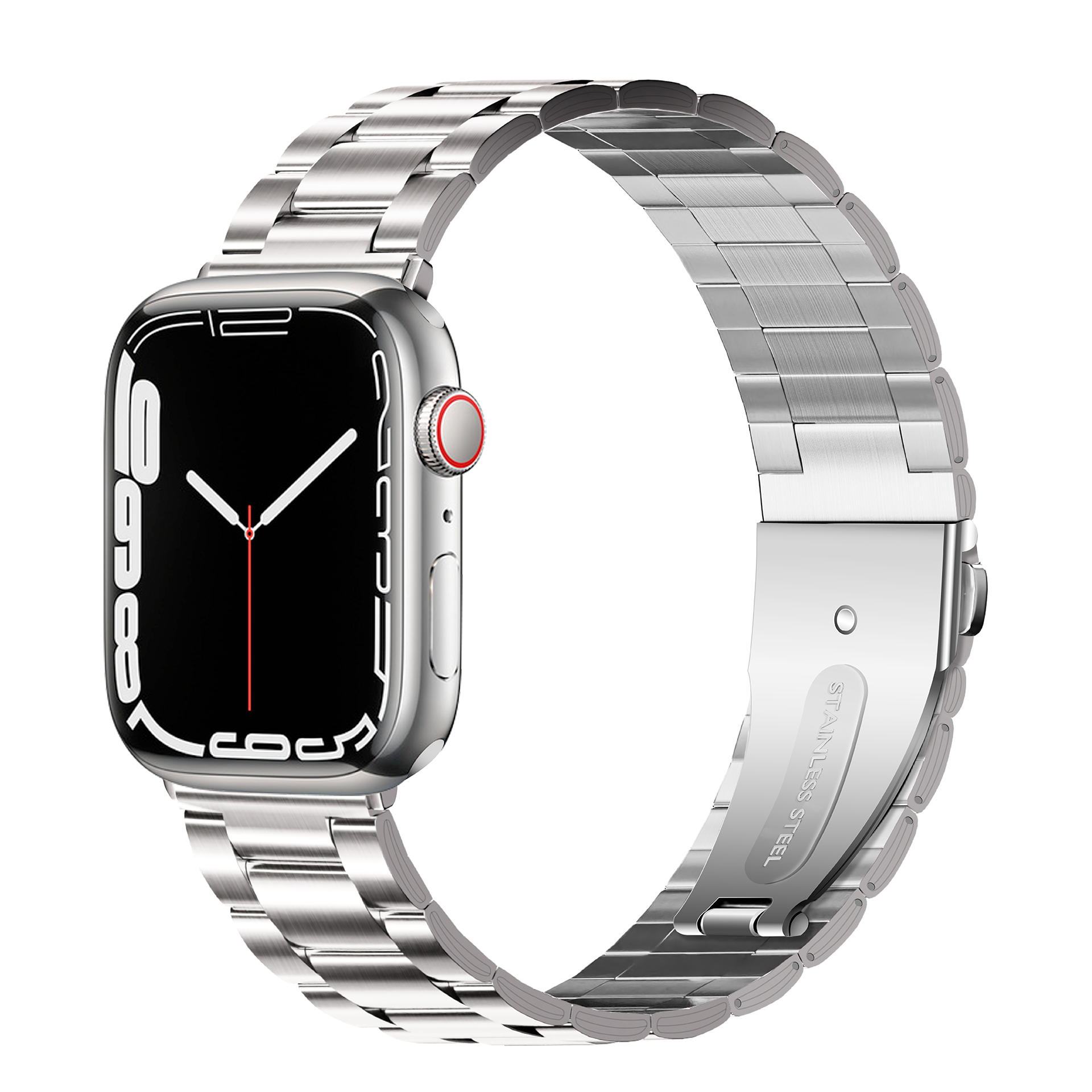 Three Link Apple Strap - Silver