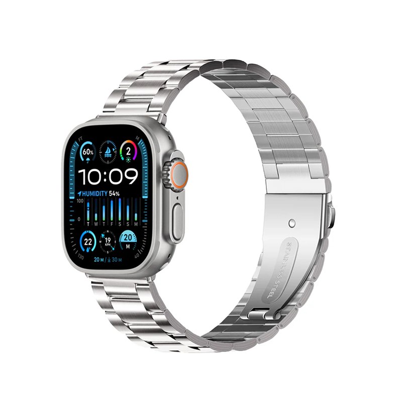 Three Link Apple Strap - Silver