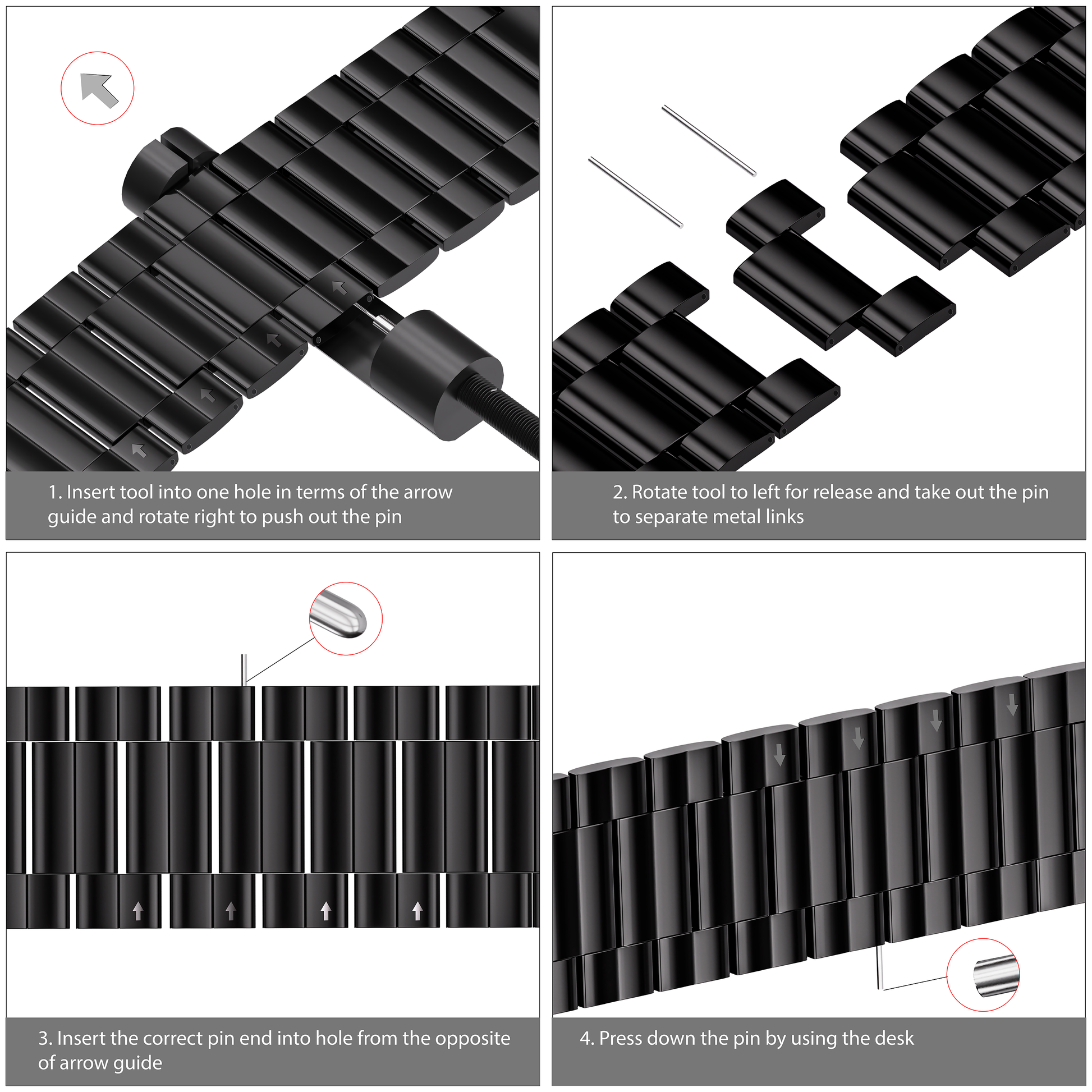 Three Link Apple Strap - Black